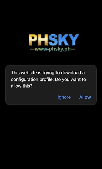 Step 3: Allow downloading the app profile.