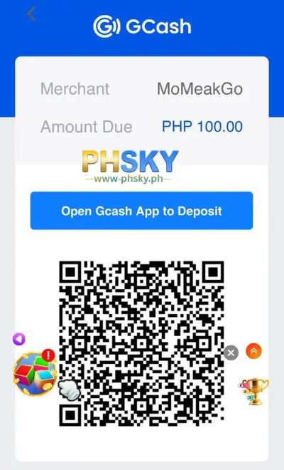 Step 3: The system sends a QR code to pay with GCASH. Log in to your GCash account to scan this QR code.