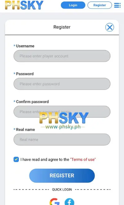 Step 2: Enter Account Registration Information